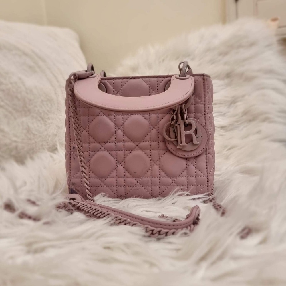 LADY DIOR LAVENDER Ultra Matte Calfskin Cannage Mini